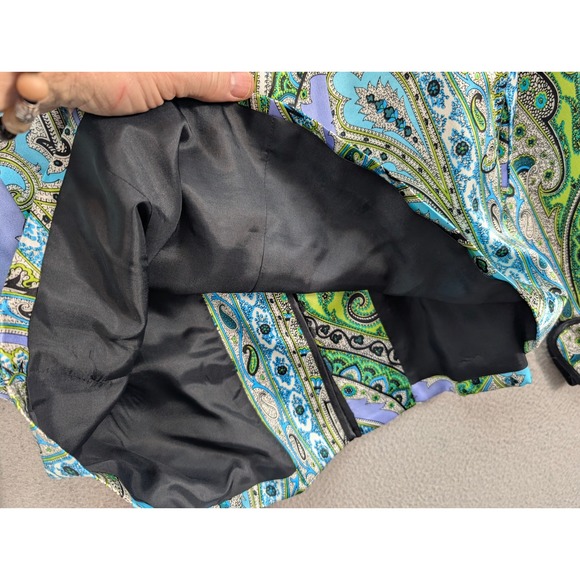 JS Collection Silk Paisley Women's Jacket Mandarin Collar Designer Size 14 USA - Picture 4 of 12